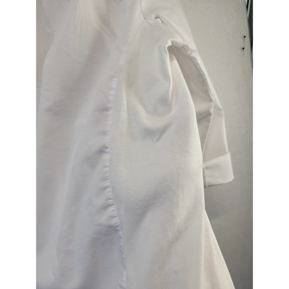 Cathy white zipper vneck pullover top, Sz M - Picture 8 of 11